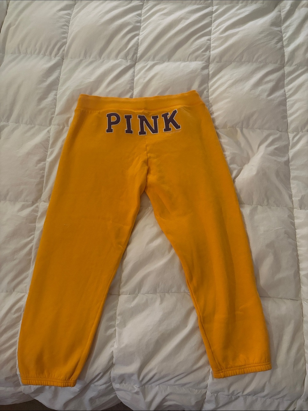 Victoria’s Secret PINK Yellow Cropped Sweatpants nwt vintage y2k